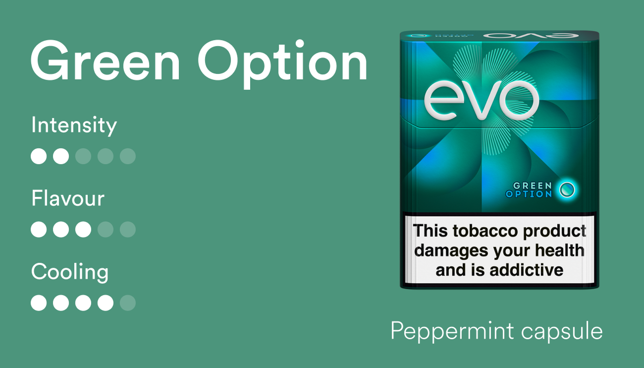 evo peppermint option tobacco sticks EVO Mix-and-Match 10 Pack