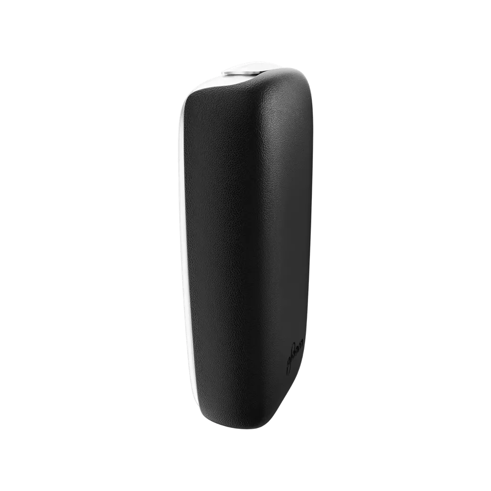 Ploom X device with black leather back panel